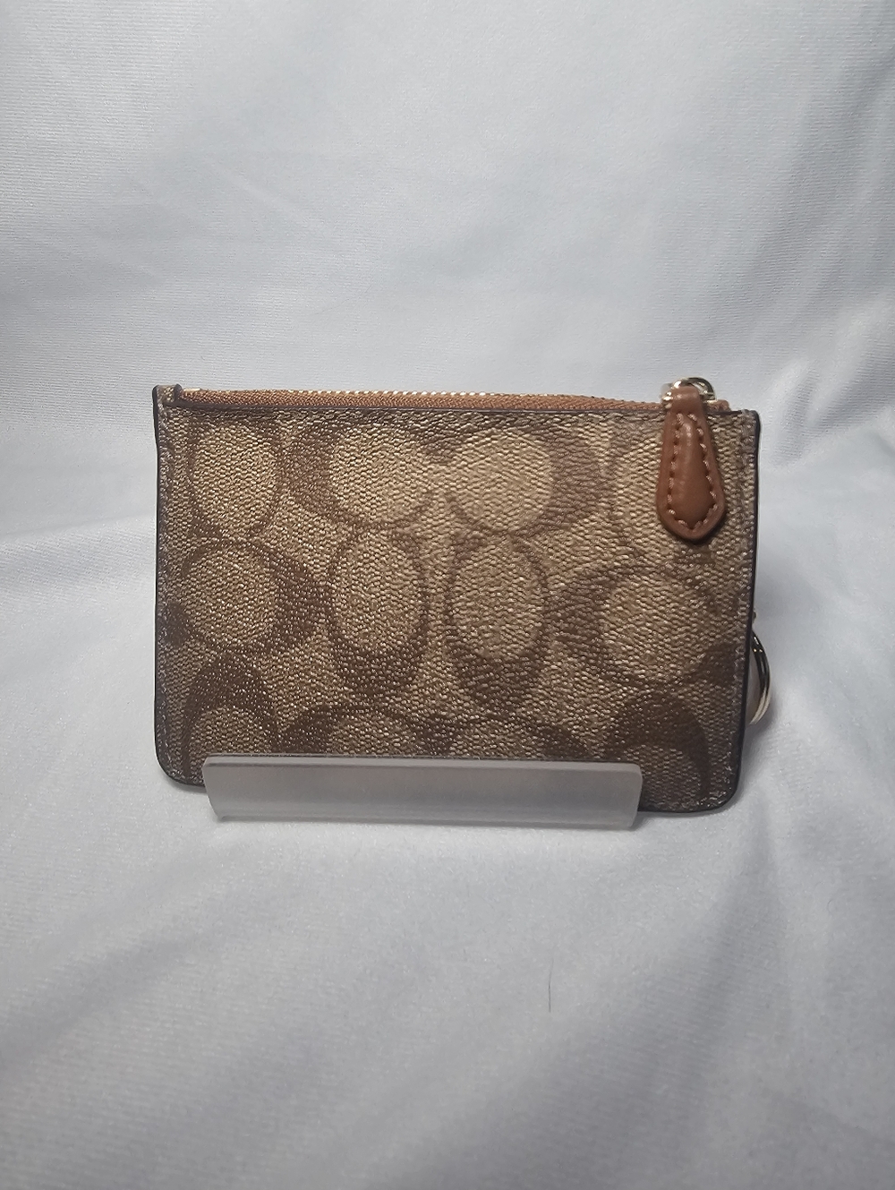 Coach Brown Signature C Zip Coin Purse - Picture 2 of 3